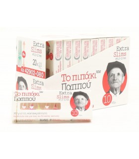 Πιπάκια του παππού EXTRA SLIM 42902-080 ΛΕΥΚΟ 8 MICRO ΤΡΥΠΕΣ με 10 πίπες (κουτί των 20 τεμ)
