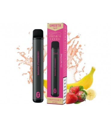 Ηλεκτρονικό τσιγάρο μιας χρήσης OMERTA POD GEN 2 BANANA STRAWBERRY 20mg (μπανάνα και φράουλα) 2ml