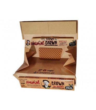 Χαρτάκια του παππού 47788 Natural Brown  KS Slim με Τζιβάνες, Δίσκο στριψίματος, Grinder και Στέκα