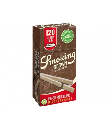 Φιλτράκια SMOKING BROWN Pre-Cut 5,7mm ultra slim ΒΙΟΔΙΑΣΠΩΜΕΝΑ 120 φίλτρα (Κουτί των 20)