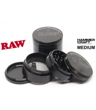 HAMMERCRAFT X RAW ALUMINIUM BLACK MEDIUM 56mm 4 PARTS GRINDER