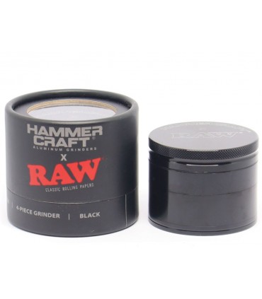HAMMERCRAFT X RAW ALUMINIUM BLACK SMALL 51mm 4 PARTS GRINDER