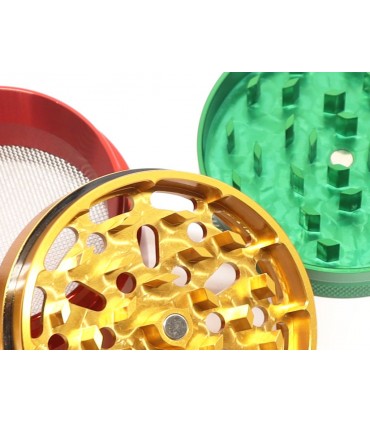 HAMMERCRAFT X RAW ALUMINIUM RASTA MEDIUM 56mm 4 PARTS GRINDER