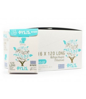 Φιλτράκια Πυθία ΦΥΣΙΣ LONG 120 ULTRA SLIM 5.7mm Ακατέργαστο Χωρίς Πλαστικό (ΚΟΥΤΙ 16 ΤΕΜ)