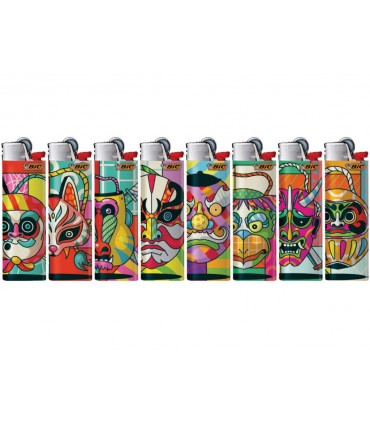 Αναπτήρες Bic Maxi MASKS J26 ΜΕΓΑΛΟΣ slv (8 τεμάχια)