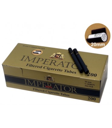Τσιγαροσωλήνες Imperator Carbon Black των 200 με Ενεργό Άνθρακα - άδεια τσιγάρα - 1 Πακέτο