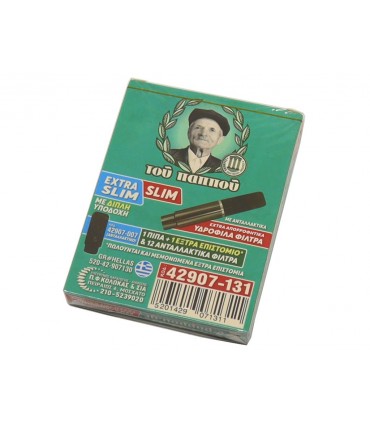 Πίπα τσιγάρου του παππού 42907-131 EXTRA SLIM & SLIM  (5.5mm & 6mm) Με διπλή Υποδοχή - 1 Πακετάκι