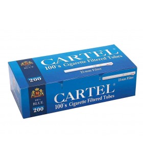 Τσιγαροσωλήνες Cartel 100's Blue 25mm Filter των 200 - άδεια τσιγάρα - 1 Πακέτο