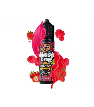 HASHTAG FLAVORSHOTS STRAWBERRY RASPBERRY ICE 8 Shake and Vape 12/60ML (φράουλα και βατόμουρο με πάγο)