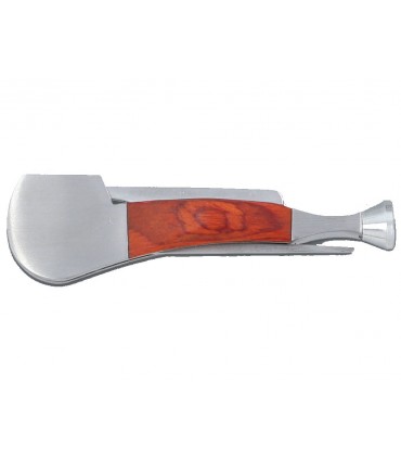 Εργαλείο για πίπα καπνού Pipe tool chrome brushed & wood 3 part 661-6003