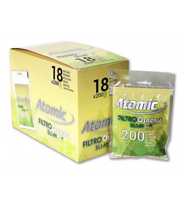 Atomic FILTRO ORGANIC SLIM BIO 6mm 200 Φιλτράκια στριφτού 0163002 Κουτί 18 τεμ