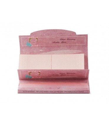 Χαρτάκια ΠΥΘΙΑ ΦΥΣΙΣ  Ροζ 1 και 1/4 με 50 φύλλα και τζιβάνες - 1 Πακετάκι