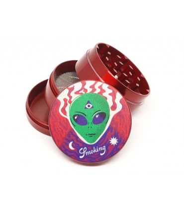 Τρίφτης καπνού SMOKING ALLIEN 4 PARTS METAL GRINDER 50mm 023126
