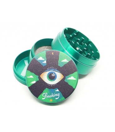 Τρίφτης καπνού SMOKING GREEN EYE 4 PARTS METAL GRINDER 50mm 023126