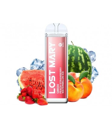 Ηλεκτρονικό τσιγάρο μιας χρήσης LOST MARY QM 600 2ml PEACH STRAWBERRY WATERMELON ICE 20mg (ροδάκινο,φράουλα,καρπούζι και πάγος)