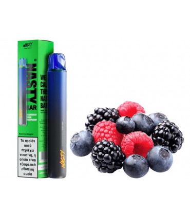 Ηλεκτρονικό τσιγάρο μιας χρήσης NASTY BAR DX2 BLUEBERRY SOUR RASPBERRY 2ml (μύρτιλο και βατόμουρο) 20mg