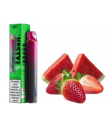 Ηλεκτρονικό τσιγάρο μιας χρήσης NASTY BAR DX2 WATERMELON STRAWBERRY BLAST 2ml (τσιχλόφουσκα με καρπούζι και φράουλα) 20mg