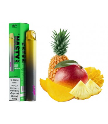 Ηλεκτρονικό τσιγάρο μιας χρήσης NASTY BAR DX2 MANGO PEACH PINEAPPLE 2ml (μάνγκο, ροδάκινο και ανανά) 20mg