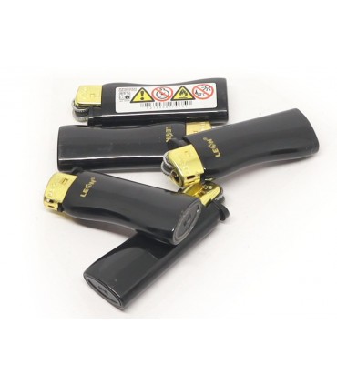 Αναπτήρας Leon 170751 BLACK AND GOLD WAVE πέτρας (Κουτί των 25τεμ)