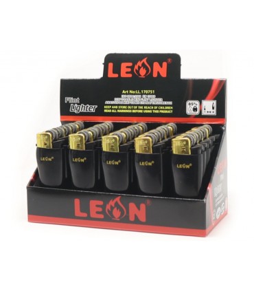 Αναπτήρας Leon 170751 BLACK AND GOLD WAVE πέτρας (Κουτί των 25τεμ)