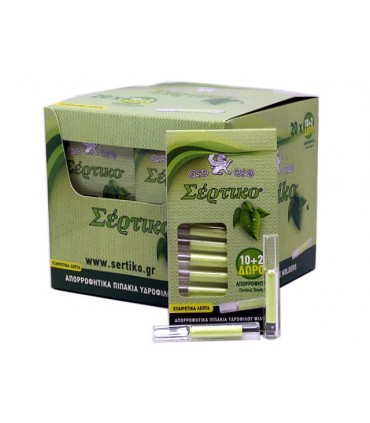 Πιπάκια τσιγάρου ΣΕΡΤΙΚΟ 51135 Extra Slim 5.7mm (10+2) ΠΡΑΣΙΝΟ ΑΠΟΡΡΟΦΗΤΙΚΟ (κουτί με 20 πακετάκια)