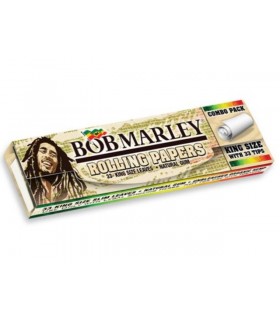 Bob Marley King Size Pure Hemp Organic Unbleached + TIPS Χαρτάκια στριφτού με τζιβάνες - 1 τεμάχιο