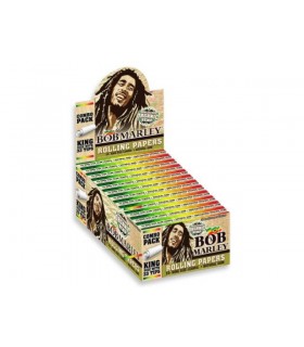 Bob Marley King Size Pure Hemp Organic Unbleached + TIPS Χαρτάκια στριφτού με τζιβάνες (ΚΟΥΤΙ 24 ΤΕΜ)