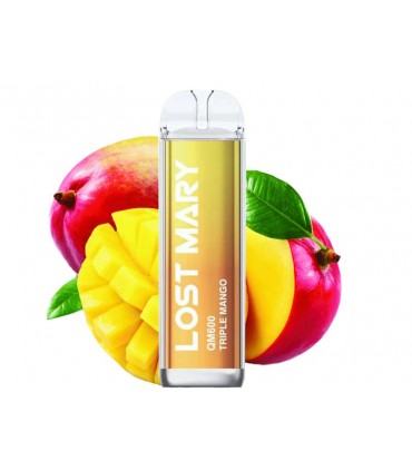 Ηλεκτρονικό τσιγάρο μιας χρήσης LOST MARY QM 600 2ml TRIPLE MANGO 20mg (μάνγκο)