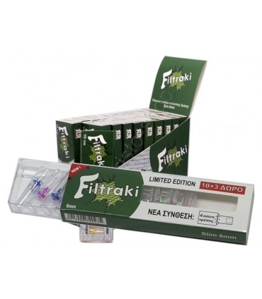 ΠΙΠΑΚΙΑ FILTRAKI SLIM 6mm 13 ΠΙΠΕΣ ΤΣΙΓΑΡΟΥ Με 4 Micro Τρύπες (κουτί των 20)