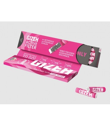 GIZEH PINK KING SIZE SLIM + ACTIVE FILTERS GIP226 (ΚΟΥΤΙ ΤΩΝ 16)