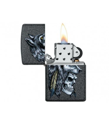 Αναπτήρας ZIPPO 29863 WOLF SKULL FEATHER DESIGN