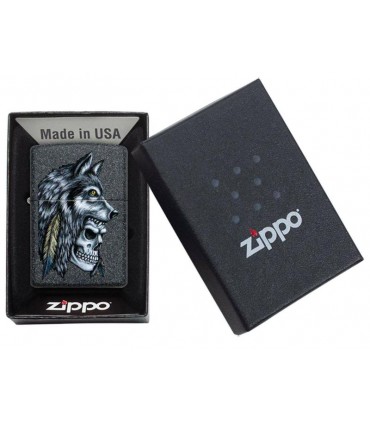 Αναπτήρας ZIPPO 29863 WOLF SKULL FEATHER DESIGN