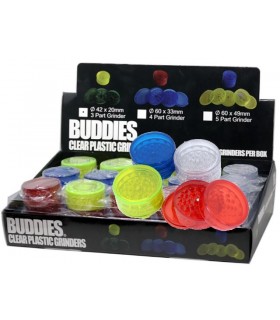 Τρίφτης καπνού BUDDY PLASTIC GRINDER 60mm 12627 (4 parts) ΚΟΥΤΙ 16 ΤΕΜ