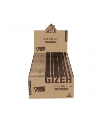Κουτί με 50 χαρτάκια στριφτού Gizeh UNBLEACHED MAGNET King Size SLIM