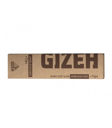 Χαρτάκια στριφτού Gizeh UNBLEACHED MAGNET King Size SLIM + TIPS- 1 τεμάχιο