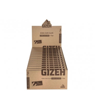 Κουτί με 26 χαρτάκια στριφτού Gizeh UNBLEACHED MAGNET King Size SLIM + TIPS