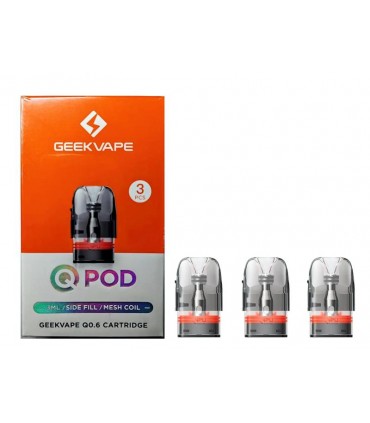 GeekVape  Q SIDE POD Cartridge 3ml - with 0.6ohm coil (3 ανταλλακτικά)