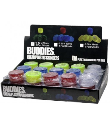 Τρίφτες Καπνού Buddies Plastic Grinder 42mm 10523 - 45 Τεμάχια