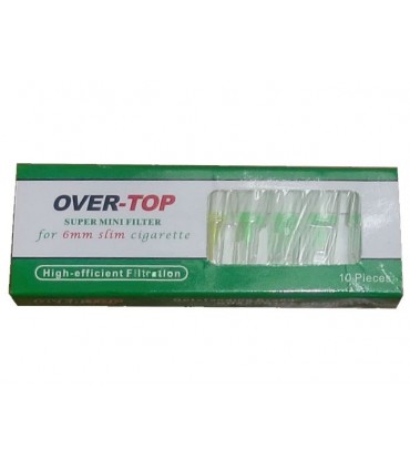 Πιπάκια τσιγάρου OVER TOP Slim 6mm, 10τεμ. (κουτί με 20 πιπάκια)