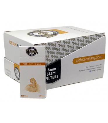 Φιλτράκια ΠΥΘΙΑ 108 Slim 6mm (σε σελοφάν) - Συσκευασία των 24