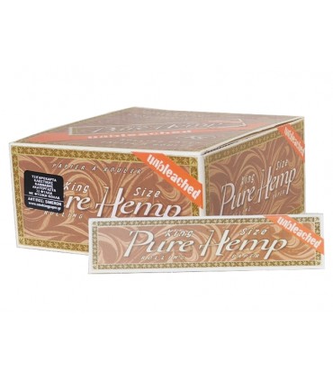 Χαρτάκι Pure Hemp Unbleached (King Size - ακατέργαστο) με 33 φύλλα - Συσκευασία των 50