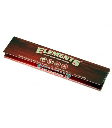Χαρτάκια ELEMENTS RED KING SIZE 33 Slow Burn Hemp Papers - 1 Πακετάκι