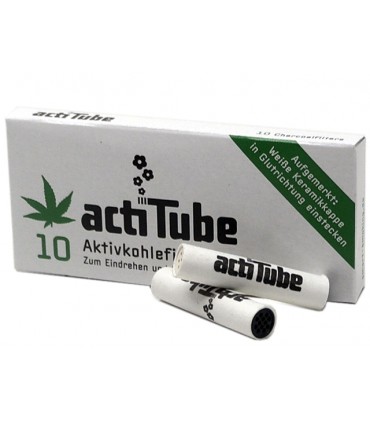 Φίλτρα Πίπας Καπνού actiTube 10 8mm Ενεργού Άνθρακα με 10 Φίλτρα (για πίπα καπνού 9mm) - 1 Πακετάκι