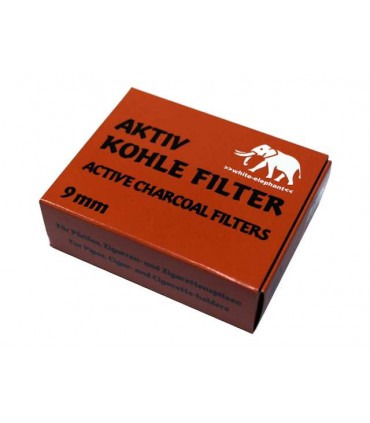 Φίλτρα Πίπας Καπνού White Elephant 9mm Ενεργού Άνθρακα με 40 Φίλτρα -Συσκευασία των 10