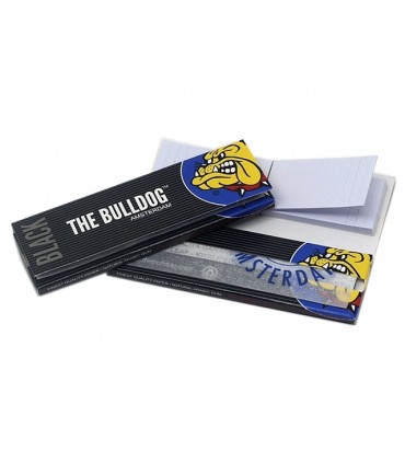 Χαρτάκια THE BULLDOG BLACK μεσαίο 1&1/4 + TIPS με τζιβάνες (κουτί 24 τεμαχίων)