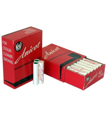 Φίλτρα Πίπας Καπνού Anicot 9mm Ενεργού Άνθρακα με 40 Φίλτρα