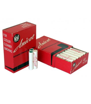 Φίλτρα Πίπας Καπνού Anicot 9mm Ενεργού Άνθρακα με 40 Φίλτρα