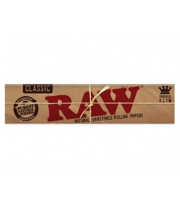 Χαρτάκια RAW King Size SLIM Classic ακατέργαστο με 32 φύλλα - 1 Πακετάκι