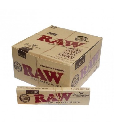Χαρτάκια Raw king size Classic slim 32 τζιβάνες 32 φύλλα (συσκευασία των 24)