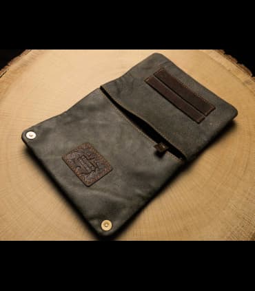 ORIGINAL KAVATZA PATCHWORK EARTH TP08 (καφέ) Tobacco Pouch δερμάτινη καπνοθήκη